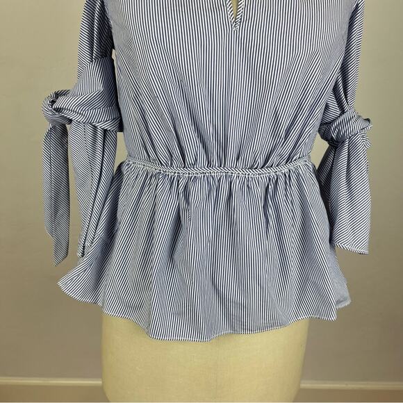 3.1 Phillip Lim Stripe Cold Shoulder Blouse - Picture 4 of 7